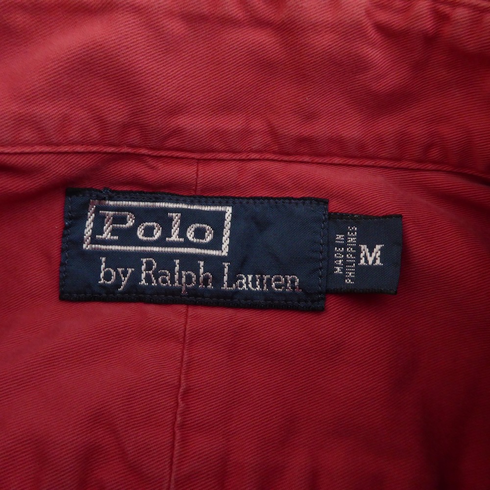 Polo Ralph Lauren Mens Button Up Shirt Salmon Red Workwear Utility Pocket Medium - Picture 8 of 9